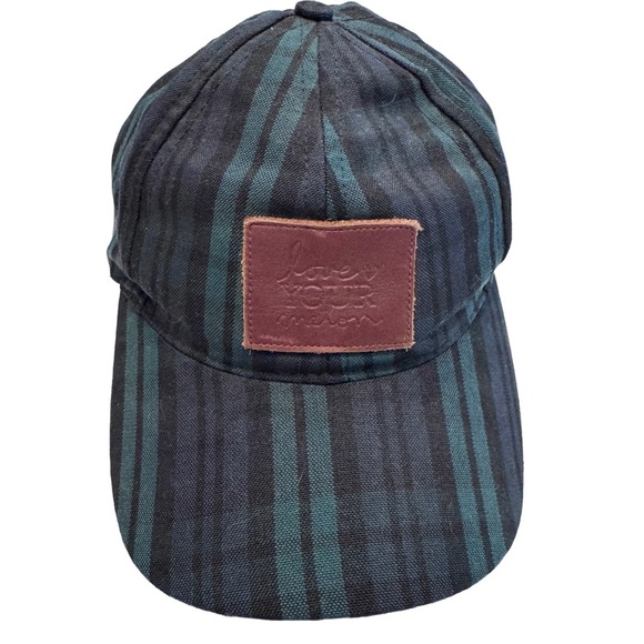 LOVE YOUR MELON Plaid Baseball Cap Hat Adult Size Cotton Made In USA - Picture 1 of 7